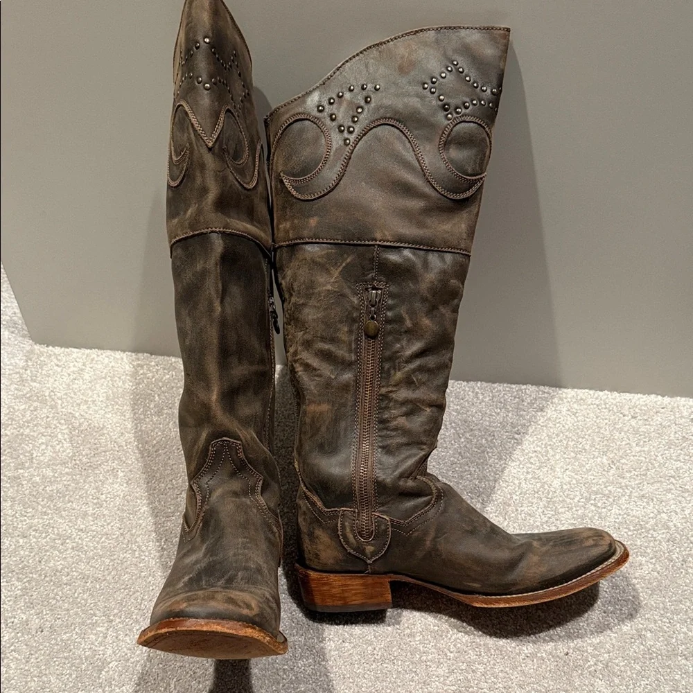 Dan Post Square-toe Leather Boots - Picture 4 of 9